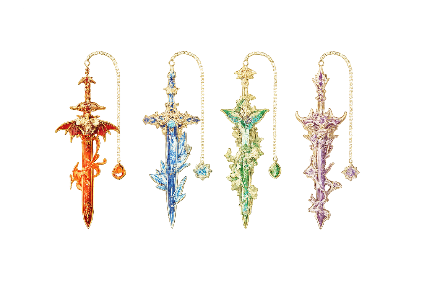 4pc Fantasy Bookmarks